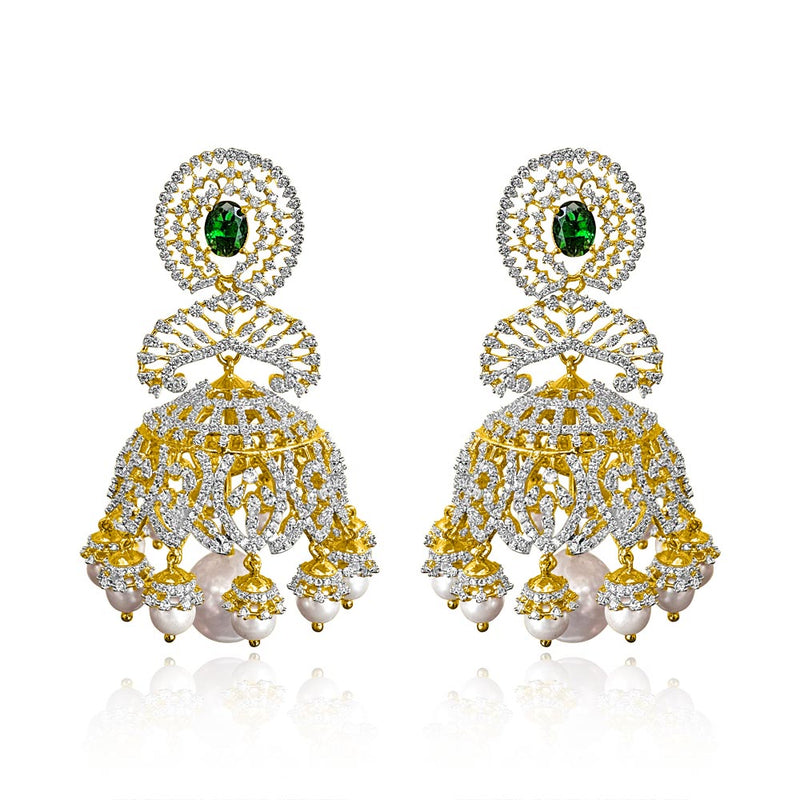 Trending and Traditional Gold Plated Wedding Bridal Gold Jhumka Jhumki  Earrings for Women and Girls